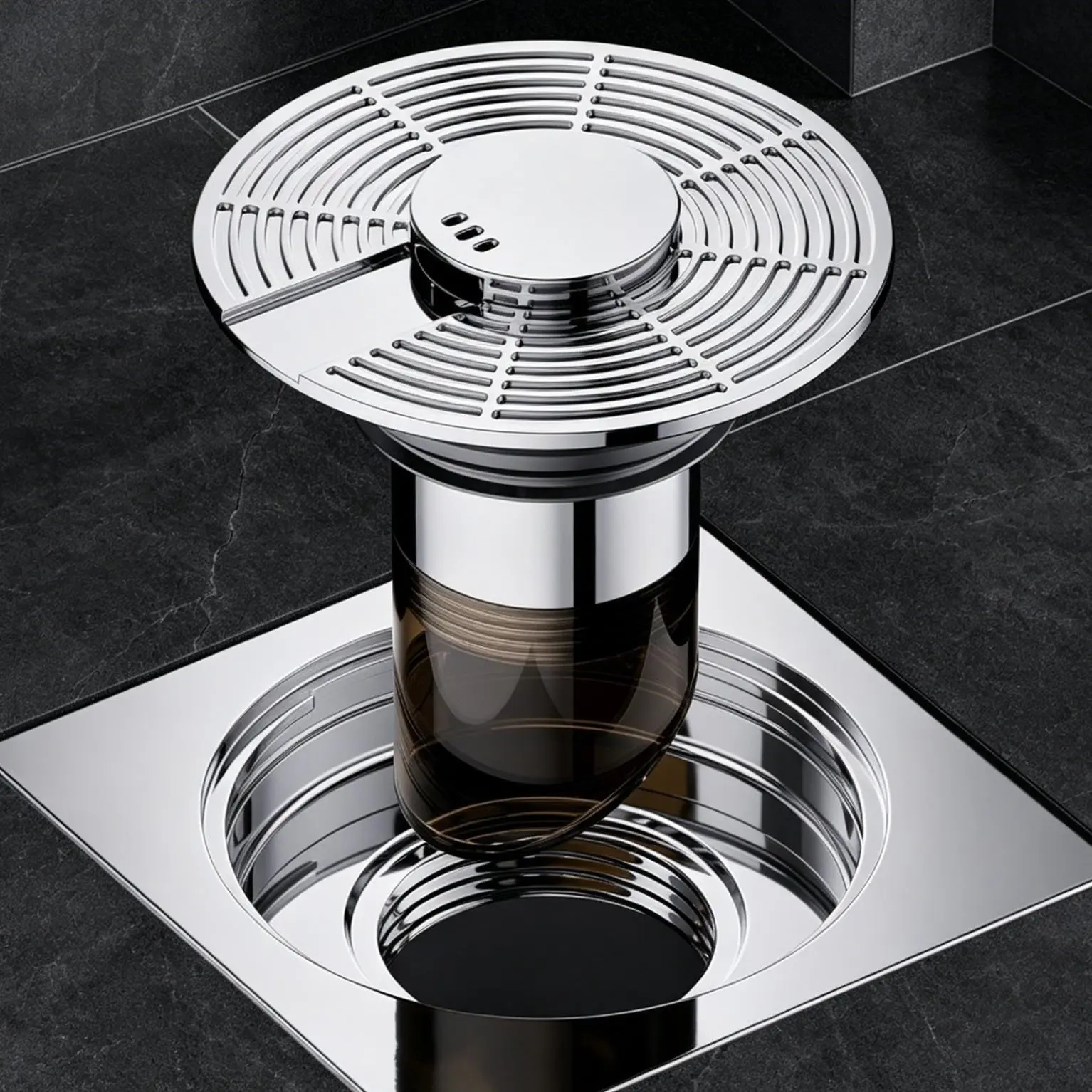 Water-Float Auto-Close Floor Drain Core with Strainer Cover, Blocks Sewer Smells, Bugs and Backflow, Easy-to-Install Accessory for Bathroom Showers