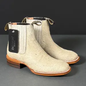 305 Pelo Moro Mens Western Ankle Boot Cowhide Stretch Side Panels Bota Vaquero