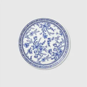 French Blue Toile Large Dinner Plates- 10ct