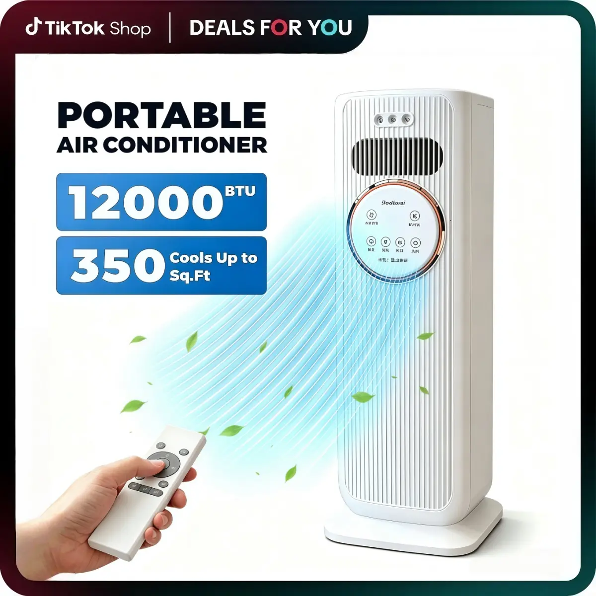 TikTok Mid Year Sale 2026 New Arrival Portable Ice Crystal Air Cooler Fan & Version With Added Water And Ice - 12000BTU Portable Air Conditioner Ultra Quiet Fast Cooling Mobile AC, Smart 24H Timing, Energy-Efficient Household Appliance for Bedroom, Office