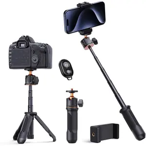 Mini Selfie Stick, Handheld Tripod Small Camera Tripod Max Load Capacity 2kg, 1/4" Screw Universal for Sony/Nikon Camera Vlogging Tripod for Cell Phone DJI OSMO Pocket 3.(Black)