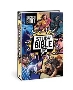 The Action Bible Study Bible Esv, Hardcover, Full Color -- David C Cook - Bible