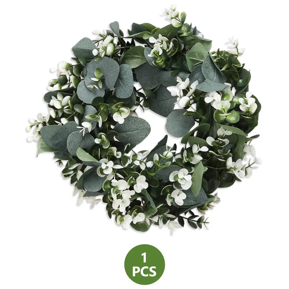 Creative Lifelike Eucalyptus Hanging Wreath Party Decor, Artificial Wreath for Wedding Party Special Festival for Front Door Wall Window
