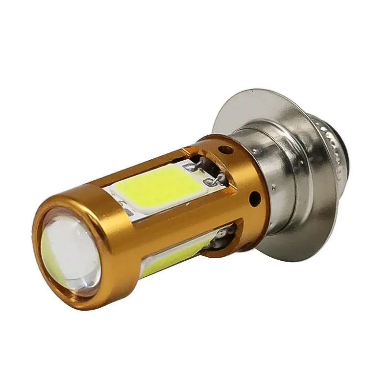 H6M P15D COB Motorcycle Front Light Bulb - 10W Plug-In, Hi-Lo Beam, Easy Installation, Metal Body, 1500Lm, DC12-30V for Kawasaki Motorbikes Scooters, Plug-In Bulb