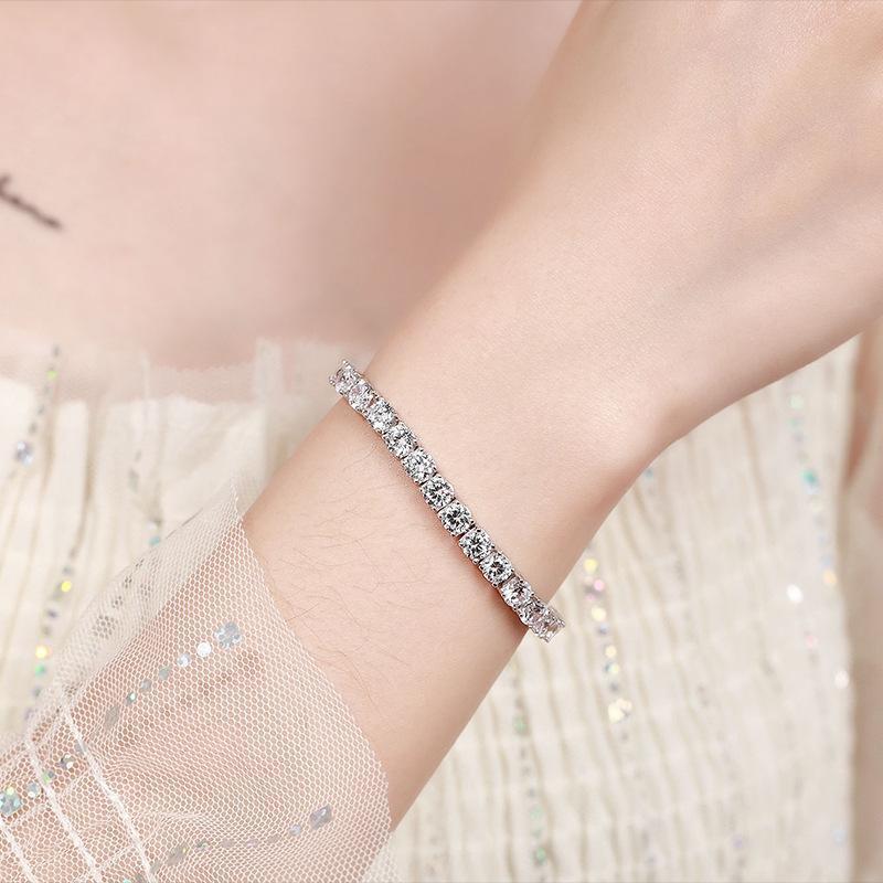 BXINY GRA Certified 3/4/5mm Moissanite Tennis Necklace   Silver Sparkling Lab Diamond for Women Men Hiphop Party Gift Jewelry