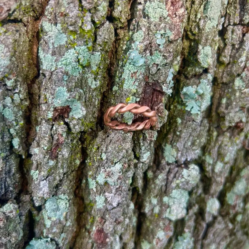 Hammered Copper Finger Ring | Sacred Cubit Tensor Ring | Handcrafted | Made to Order