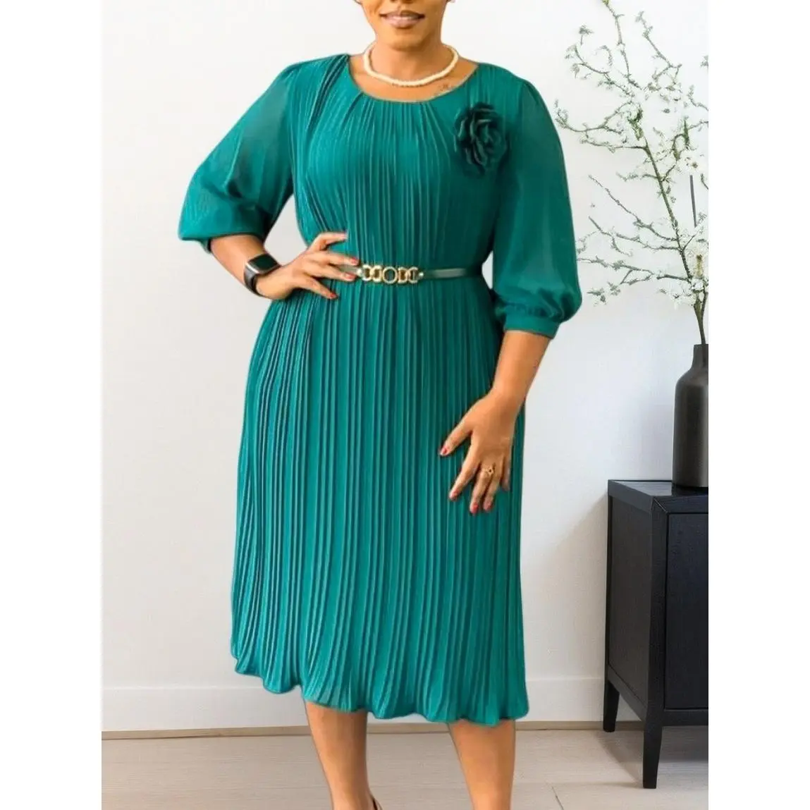 Pleated Dresses Office Dresses For Plus Size Ladies V Neck Dresses For Women Plus Size Orange Pleated Dresses Office Dresses For Plus Size Ladies V Neck Dresses For Women Plus Size Orange