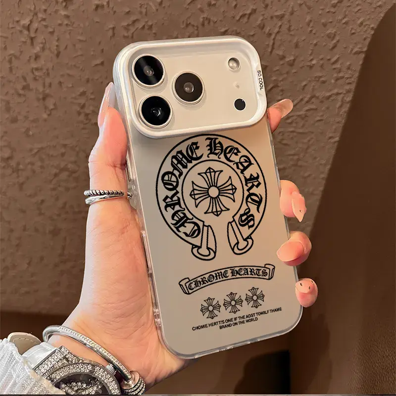 Gothic Cross and Horseshoe Phone Case - Punk Rock Aesthetic Cover