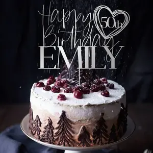 Happy Birthday Cake Topper Birthday, Custom cake topper for birthday with Name, 50th anniversary cake topper, 40th birthday cake topper