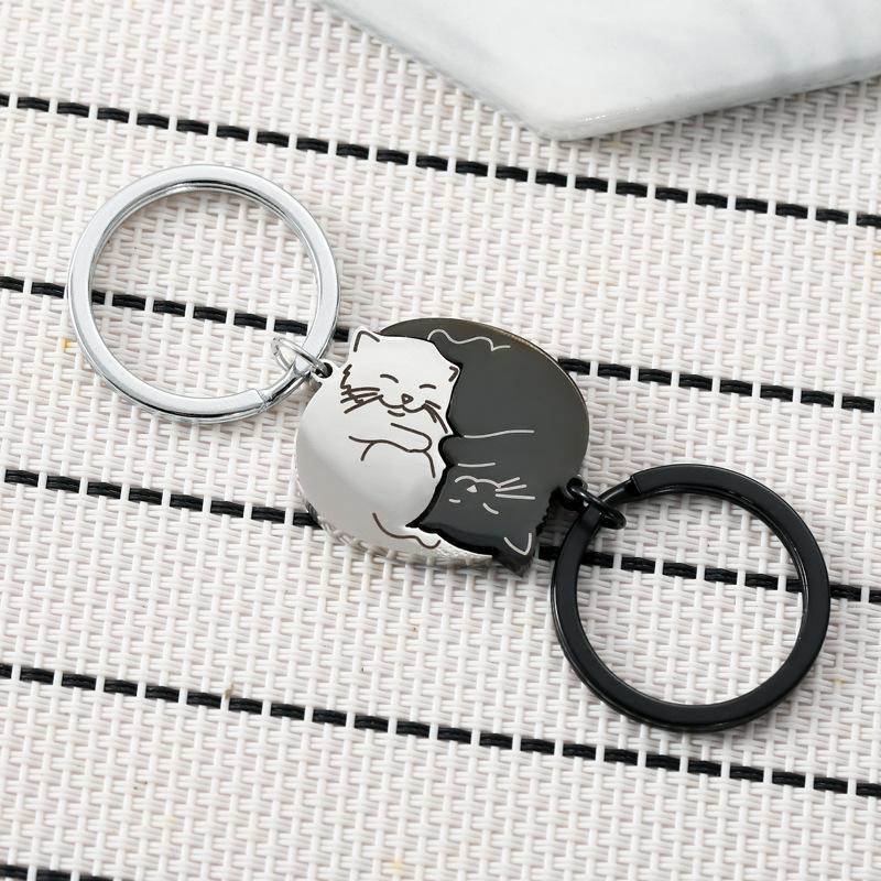 Hot Selling Magnetic Suction Black and White Cartoon Keychain, Cute ...