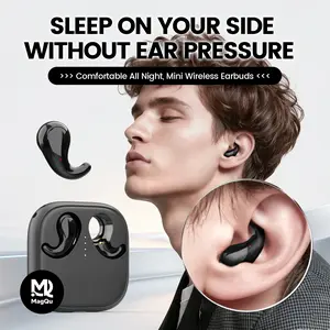 MAGQU Wireless Bluetooth Earphones, Mini Invisible Earbuds, Waterproof Headphones with Microphone, Sleep and Sports Earphone Set, Mini Short-stem Design, Suitable for Work, Sports and Sleep