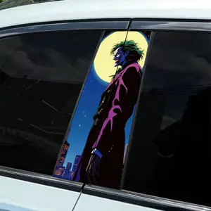 2 Pieces Clown Side Creative Pattern - Car Sticker B-pillar Protective Sticker, Self-Adhesive Glossy Car Window Wall Sticker, Easy to Apply, Durable Appearance Decoration, Enhancing Vehicle Beauty | Color Car Decoration |