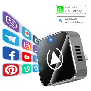 Wireless Carplay Adapter, No Latency, Plug & Play, Bluetooth & WiFi, for Apple Carplay Wireless Adapter, Mini Dongle, USB A/C
