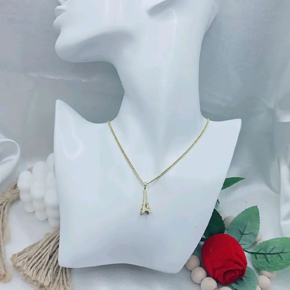LaYaiBoutique #2691 High-Quality 14k Gold-Filled Eiffel Tower Necklace and Pendant