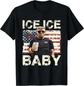 100% Cotton Vintage Ice Ice Baby Funny Trump T-Shirt