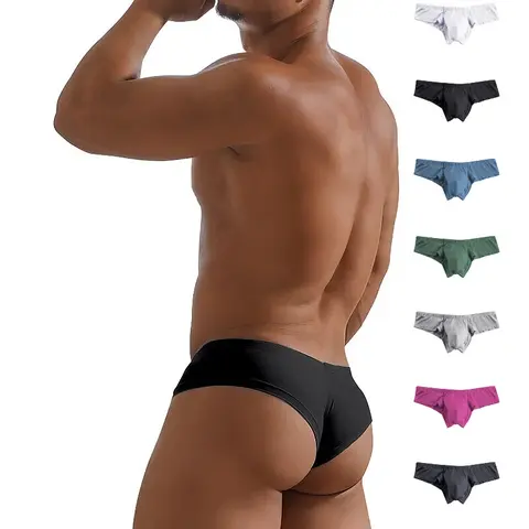 Men's Underwear Micro Modal Bikini Briefs Low Rise Half Back Coverage Silky Touch Underpants Multipack