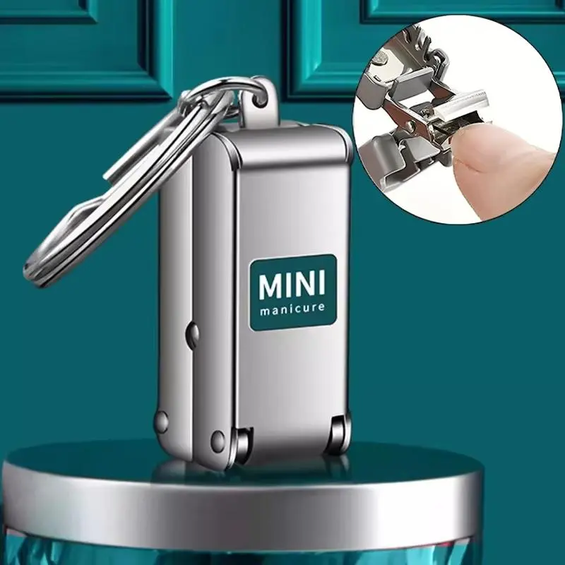 Exquisite Foldable Nail Clipper Stainless Steel Mini Nail Clipper Nail File Function Portable Luggage Shape Nail Polish Tool