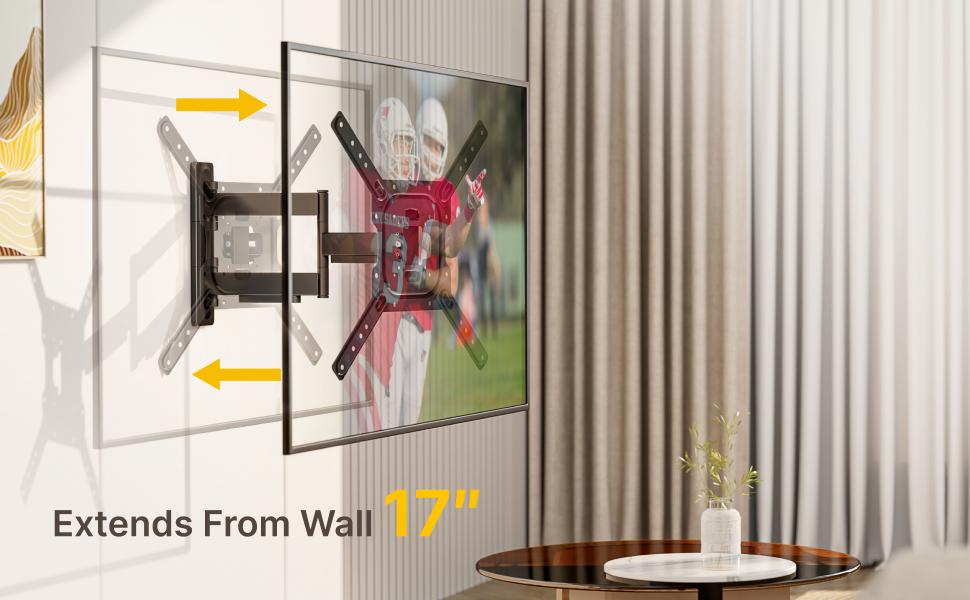 monTEK Adjustable Full Motion TV Wall Mount - 13-120 in Flat & Curved TVs, Living Room Modern Articulated Arm Bracket, Max VESA 900x600mm, 265 lbs Max Load, Easy Install, Swivel-Tilt