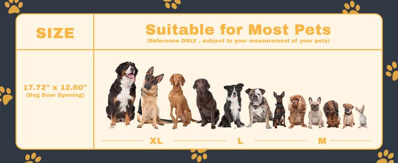 Lilypelle Dog Door for Sliding Glass Door, Adjustable Height Doggy & Cat Door for Sliding Door, Insert Patio Pet Door with Lock for Renters&Apartments