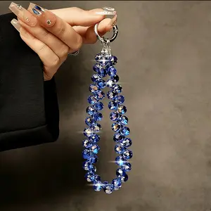 Crystal Glass Phone Strap & Charm - Versatile Hand Chain for Women, Bag Accessory & Keychain Bracelet