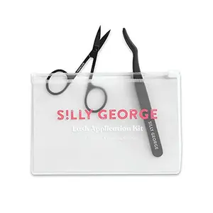 Silly George Lash Application Kit with Trimming Scissors, Lash Tweezers, Waterproof carry bag, Made of biodegradable Bio-Tec PVC