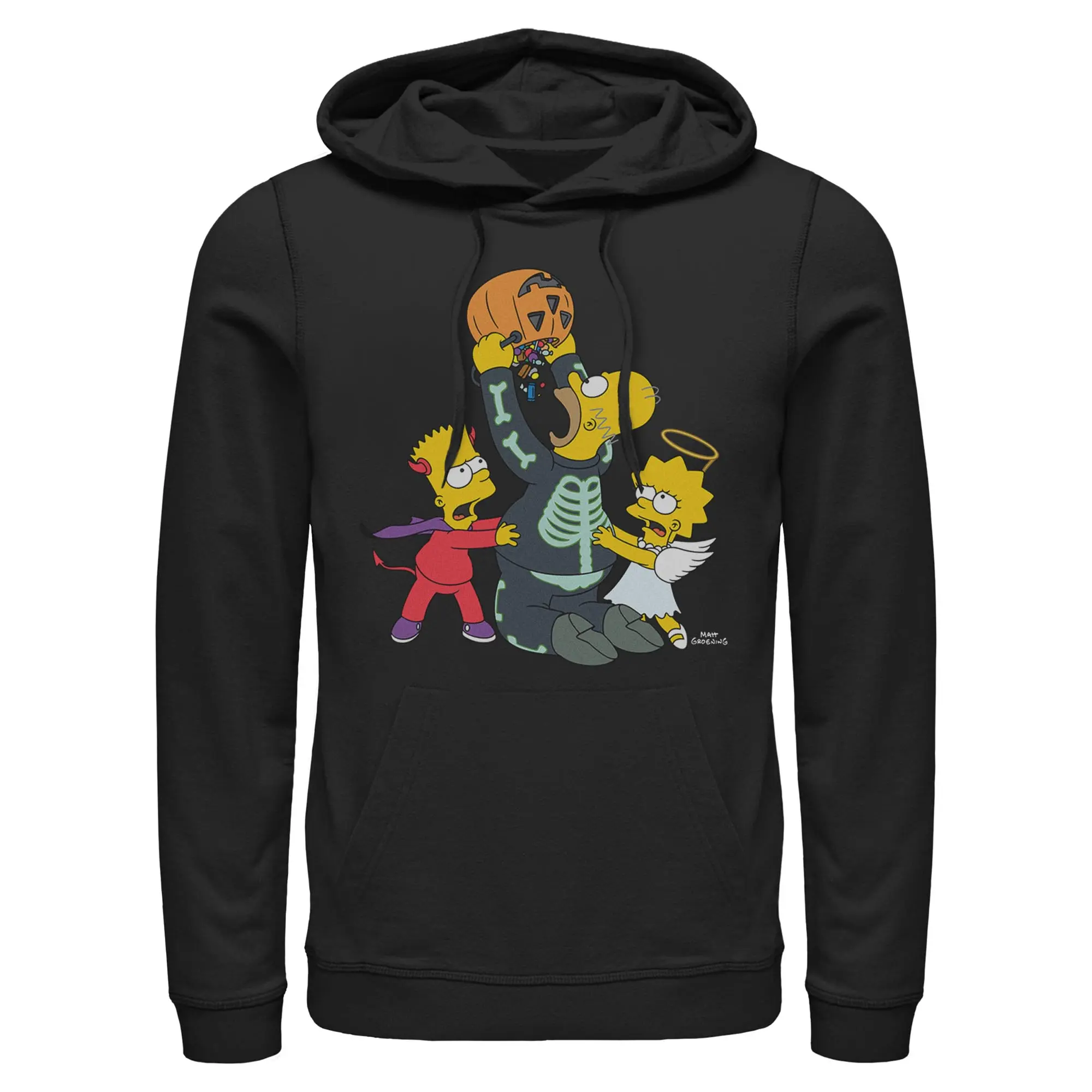 The Simpsons Halloween Greedy Homer Mens Lightweight Hoodie
