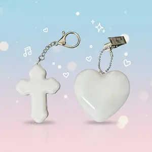 Glowing Keychain Touch Light, Night Lamp Induction Heart Shape, Cross Handheld Small Night Light, Christmas Valentine's Gift