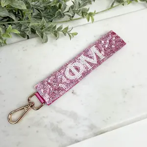 Phi Mu Sequin Wristlet Keychain – ΦΜ Sorority Keychain
