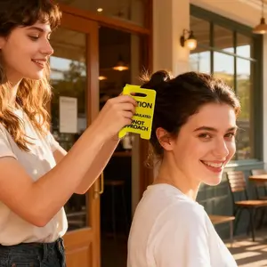 Funny Warning Sign Hair Claw Clip Eye-Catching Overstimulation No Approach Hair Accessory Non-Slip Secure Unique Gift