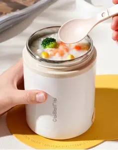 USB Self-Heating Lunch Cup 600ml – Portable Food Warmer for Office & School, Leakproof Thermal Jar with Spoon