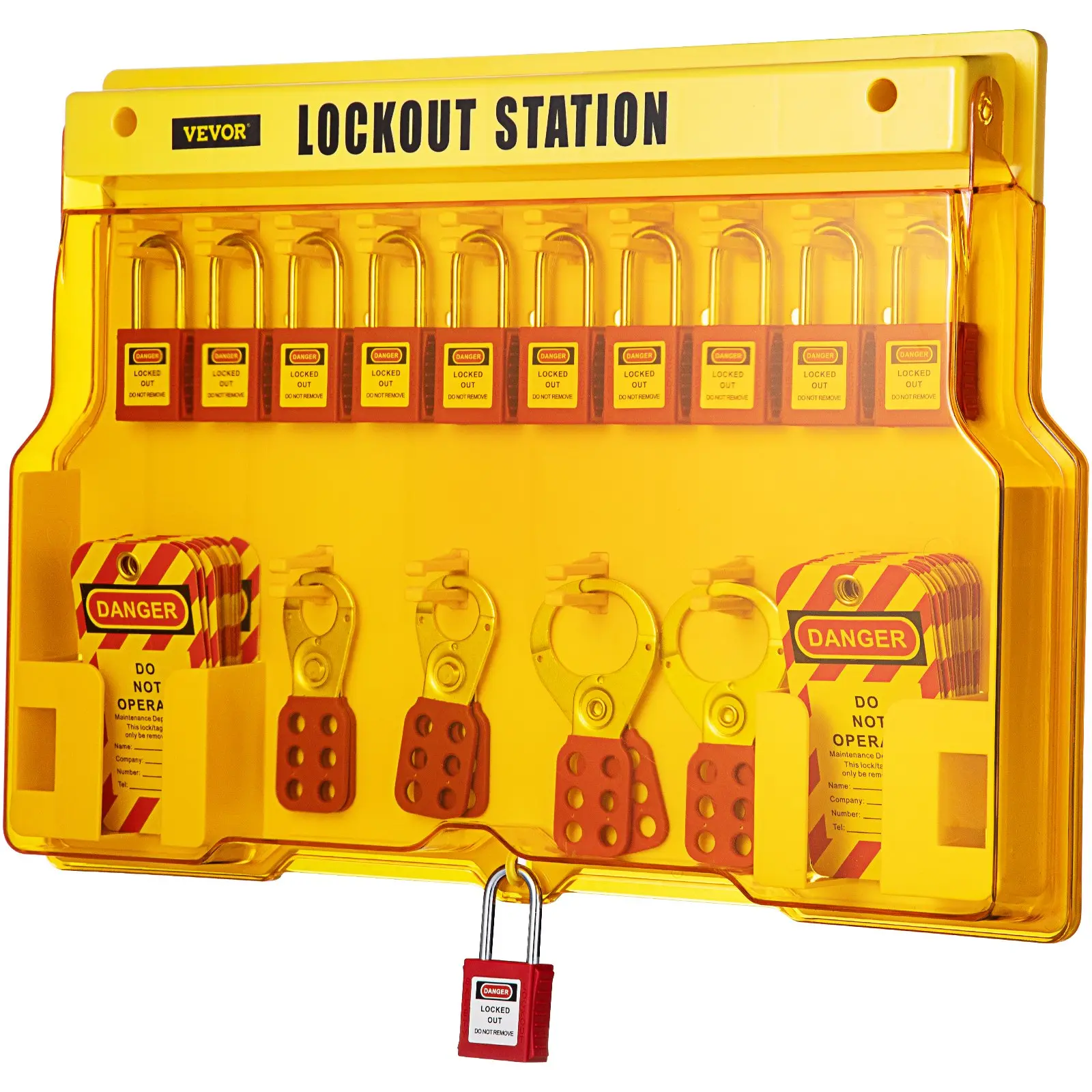 VEVOR 58-Piece Lockout Tagout Kits, Lockout Tagout Safety Tools for Industrial, Electrical Safety Loto Kit Includes Padlocks, Lockout Station, Hasp