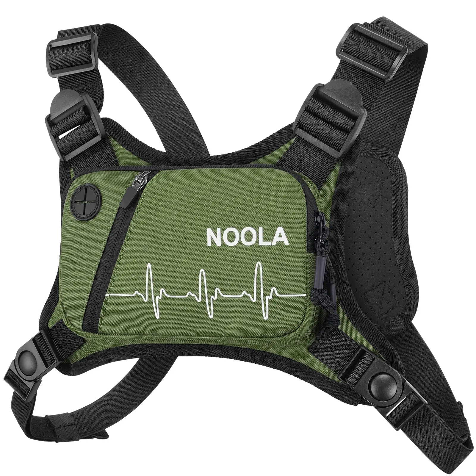 【New Store Offers】NOOLA Running Chest Pack - Men's Women's Outdoor Jogging Equipment Activewear with Reflective Back, Mesh Ventilation for Cycling Runs, EDC Sport Pouch