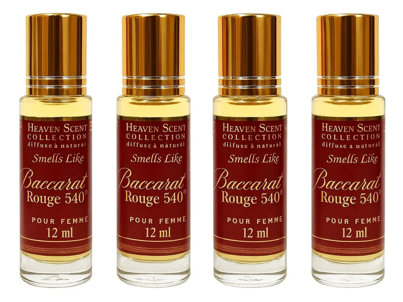 Oil Perfume Rouge 540 Parfum 12ml – Set of 4 Bottles, Luxurious Long-Lasting Fragrance
