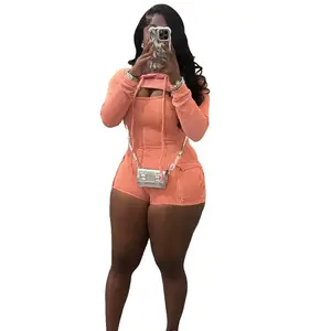 Women’s sexy sleeveless summer fashion knitted textured bodycon cargo short jumpsuit sets — cute womenswear