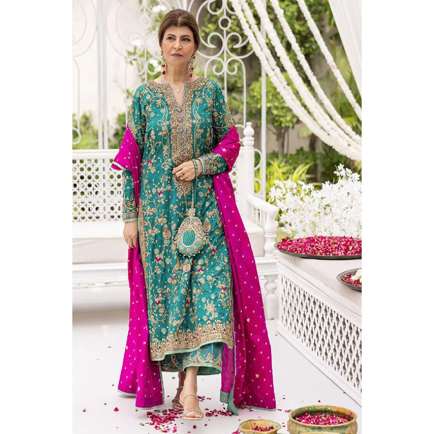 Luxury Avisa Emerald Kurta Luxury Wedding Formal - Z-1266
