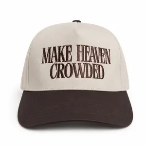 MAKE HEAVEN CROWDED TwoTone Trucker Hat Embroidered Headwear Adjustable Snapback Christian Gift Faith Trucker Cap Stylish Fashionable Trend Bold High Quality Hat, Embroidery Trucker Hat, Hats