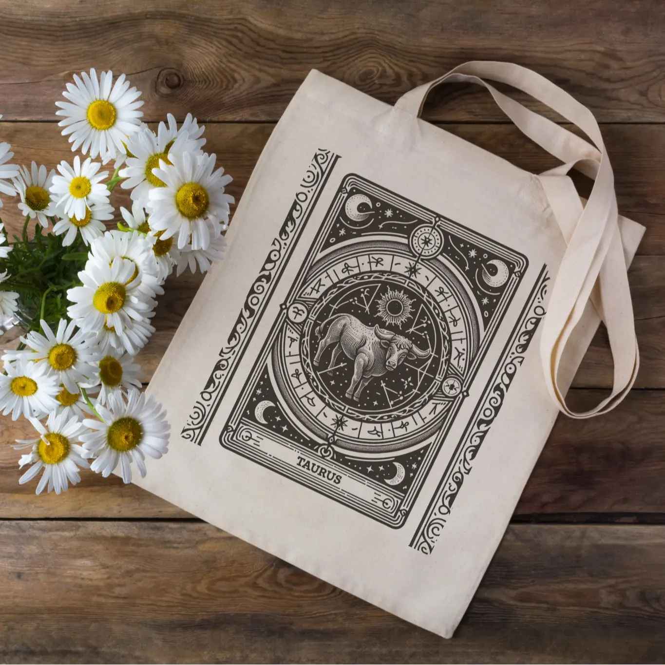 TAURUS Zodiac Sign Tote Bag, Zodiac Horoscope, Aesthetic Bag, Artsy Bag, Trendy Bag, Zodiac Sign Gift
