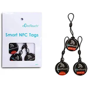 212 MAIN Coin-Size NFC Waterproof Fobs & Tags with Keychain, Compatible with All eGeeTouch Smart Locks - Pack of 3