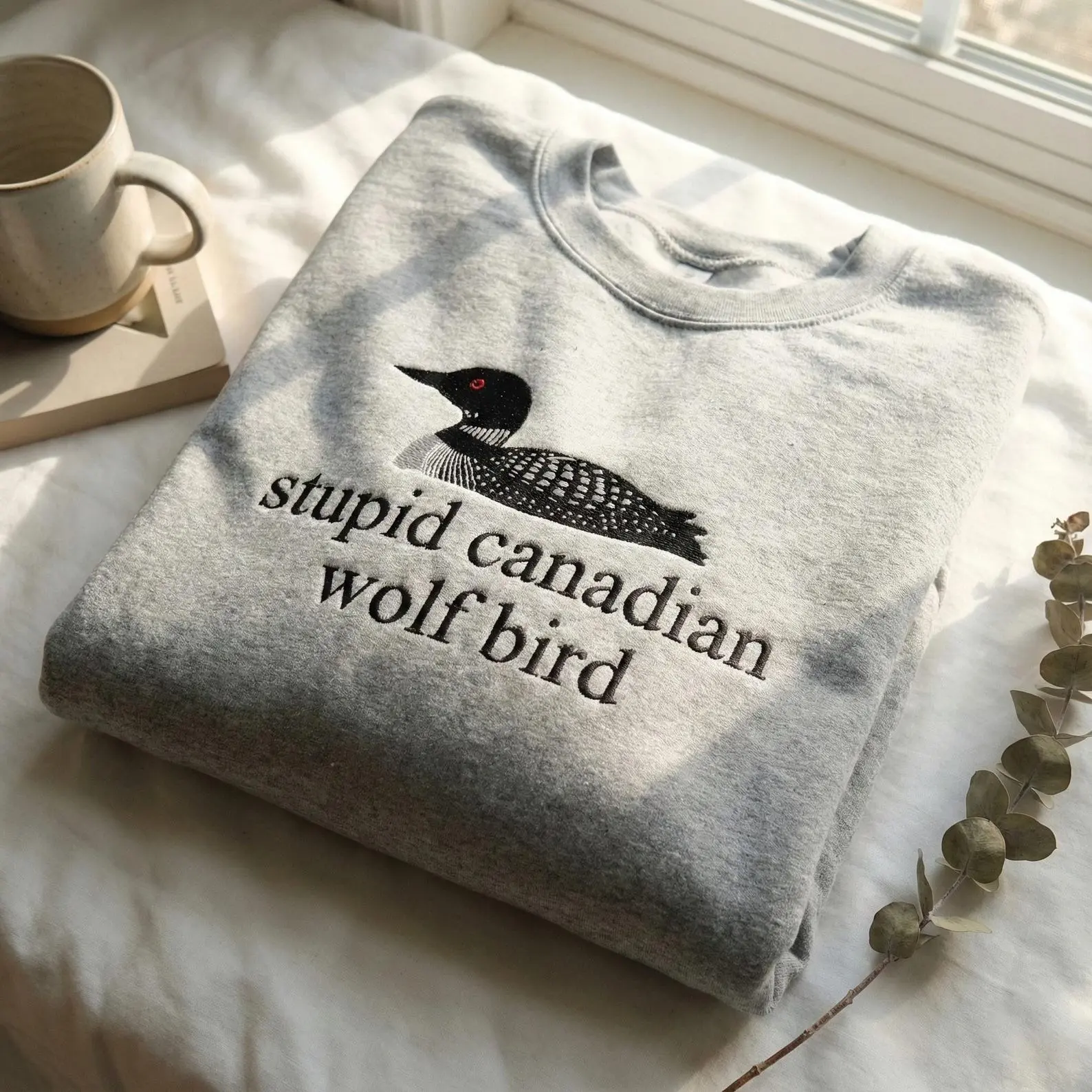 Embroidered Stupid Canadian Wolf Bird Shirt, Heated But Devote Movie Sweatshirt, Team Hollanov Unisex Tee