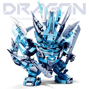 Feather Snake Mecha Building Blocks, Double Deformation Ice Dragon Weiselon Building Blocks, Creative Desktop Ornaments