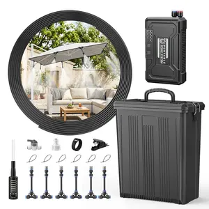 Portable 4-Gallon Outdoor Misting System with 15000mAh Rechargeable Pump 33FT Hose for Patio Backyard Camping Canopy Umbrella Sports Greenhouse Cooling