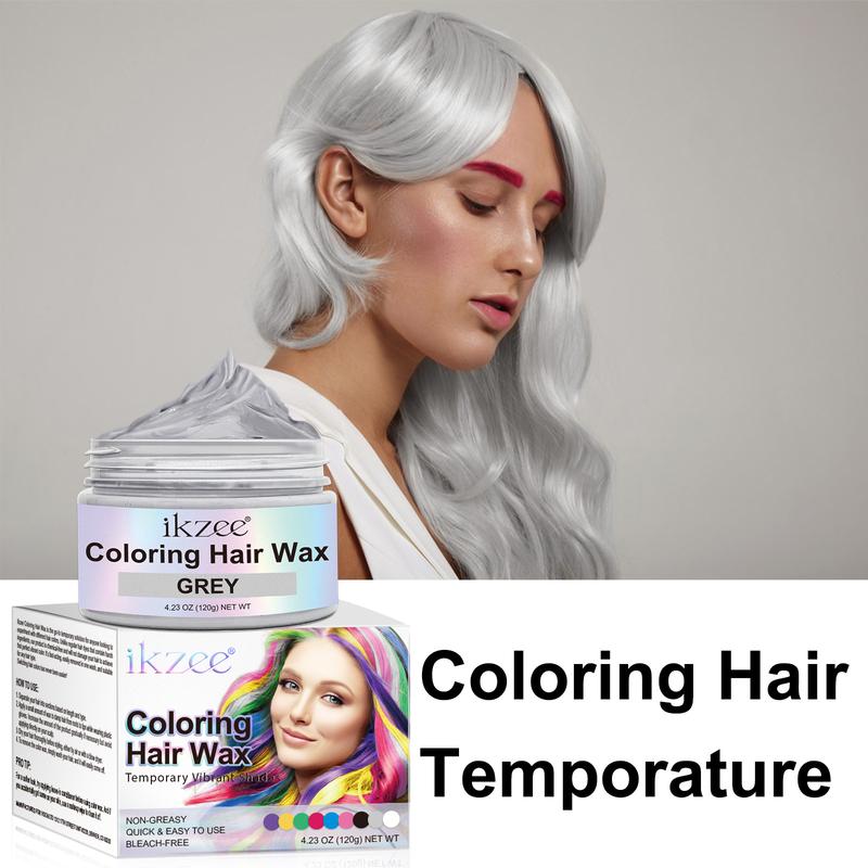 IKZEE Hair Coloring Wax, DIY Temporary Hair Color Dye, Disposable Instant Matte Hairstyle Mud Cream Hair Pomades for 9 Colors to Cosplay Nightclub Masquerade Transformation (120g) Cosmetics Outdoorfun Haircare