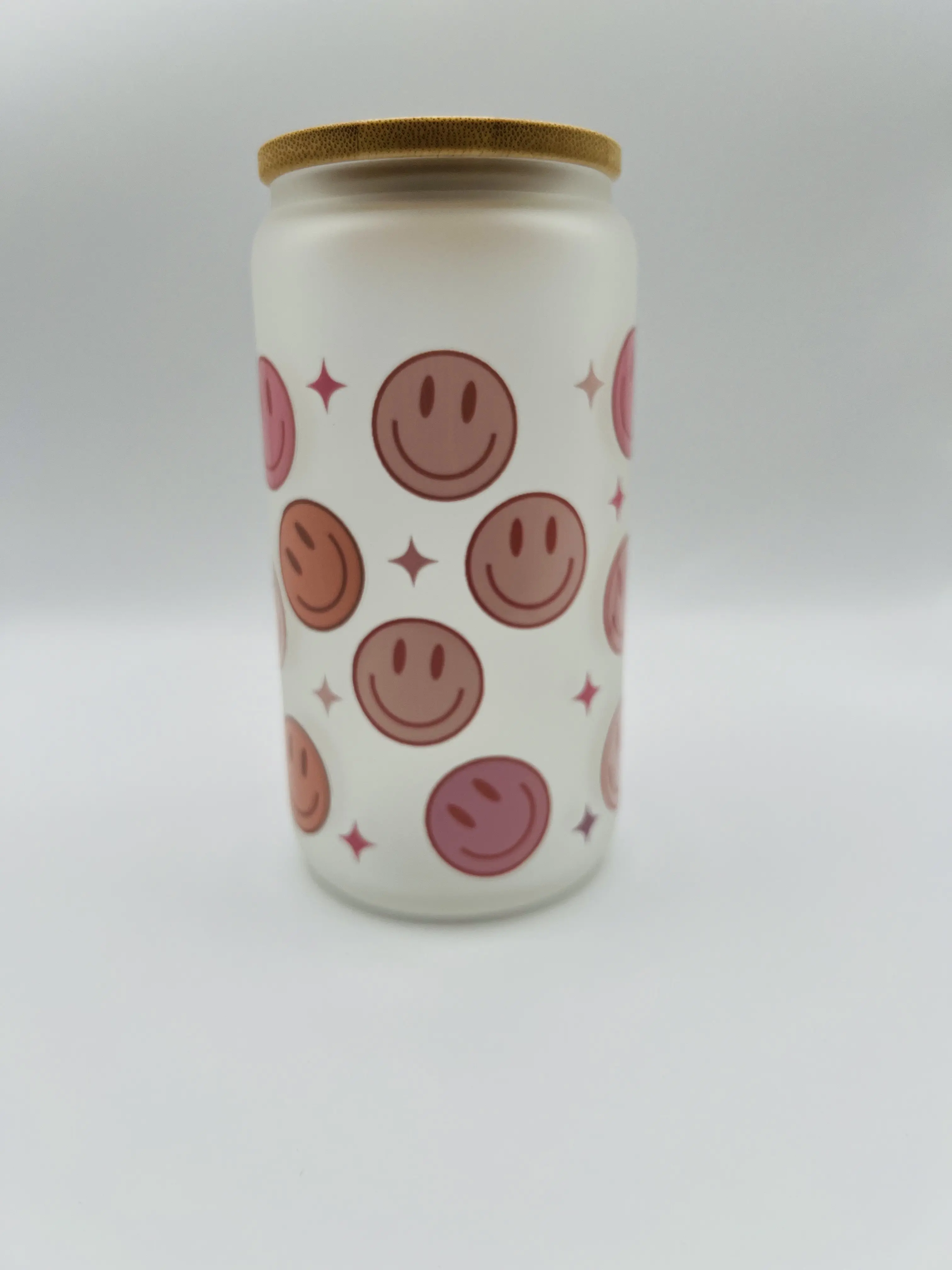 Pink Smiley Face 16 oz Libbey Mug