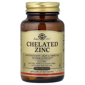 Solgar Chelated Zinc, 100 Tablets (22 mg per Tablet)