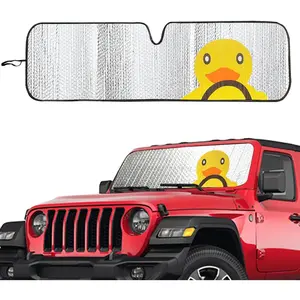 Windshield Sun Shade for Jeep Wrangler JK JKU JL JLU1997-2024,Window Sun Visor for UV Rays & Heat Protection,Duck Windshield Sunshade