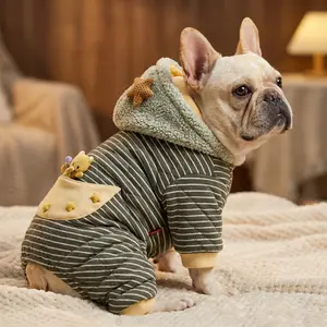 Frenchie Cozy Pajamas Quilted Onesie – Soft Warm Cotton Sleepwear Designed for French Bulldogs