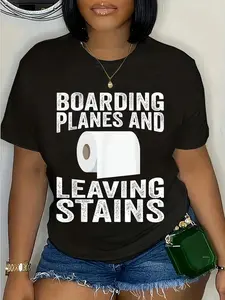 100% Cotton Unisex Boarding Planes Leaving Stains Funny Embarrassing Airport T-Shirt