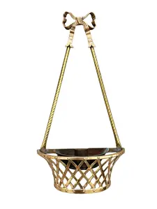 Brass Bow Hanging Basket