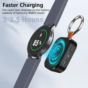 Portable Wireless Charger for Samsung Watch 1200mAh Fast Charge Compact Travel Essential Compatible with Android Watches with Hanging Design