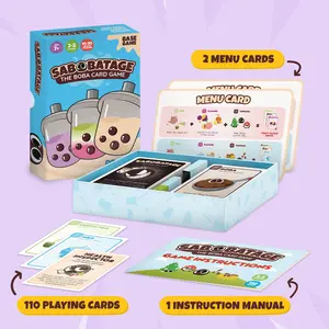 Sabobatage: The Boba Card Game - A Bubble Tea Themed family friendly tabletop Strategic Board Game for Ages 7 and up